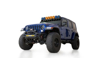 Jeep JL Front Bumper - Addictive Desert Designs - Rock Fighter - Hammer Black with Satin Black panels - `18-`27